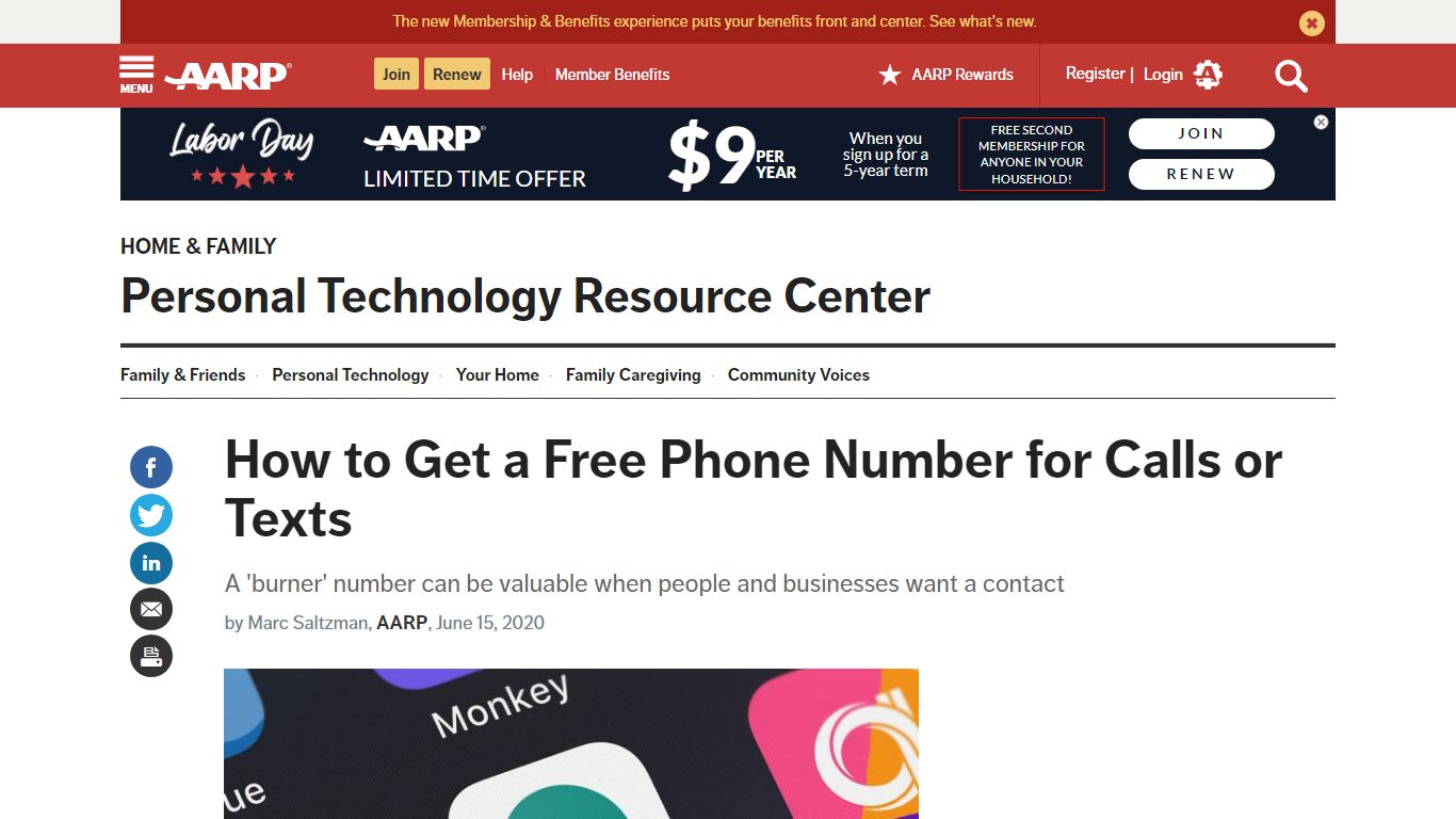 How to Get a Free Phone Number for Calls or Texts - AARP